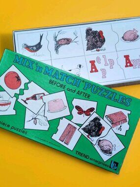Educational Mix n Match BEFORE and AFTER (24  2 Piece Puzzles) Trend Enterprises
